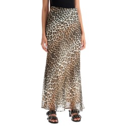 long chiffon animal print maxi skirt