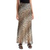 long chiffon animal print maxi skirt