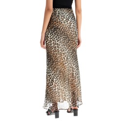 long chiffon animal print maxi skirt