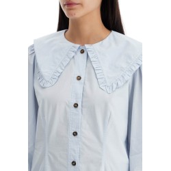 poplin shirt with oversized collar