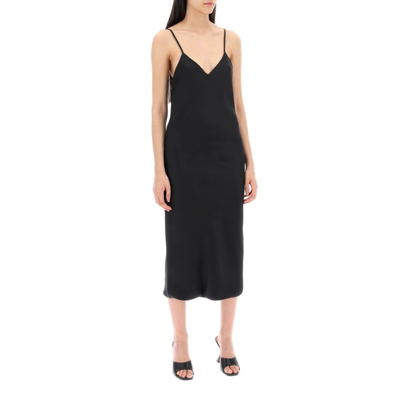 midi crêpe slip dress