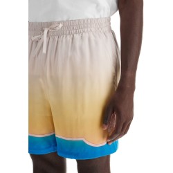 "colorful silk bermuda shorts set