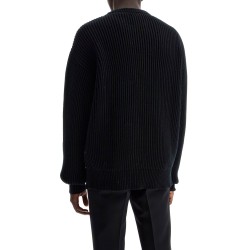 "oversized ribbed wool pul