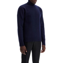 high-neck wool pullover sweater