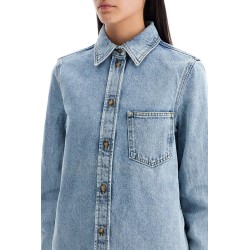 denim overshirt with pocket detail