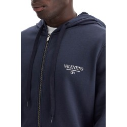 "full zip sweatshirt with logo print