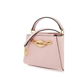 mini diamond link leather lizard print handbag