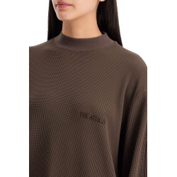 long-sleeved waffle jersey t