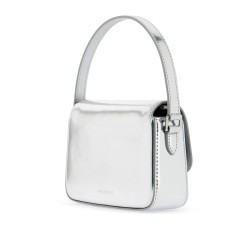 micro laminated leather handbag