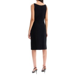 stretch cady sheath dress