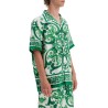 hawaii silk twill maiolica print shirt