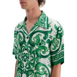 hawaii silk twill maiolica print shirt