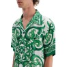 hawaii silk twill maiolica print shirt