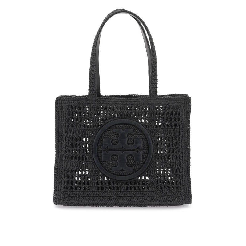 ella crochet raffia tote bag in