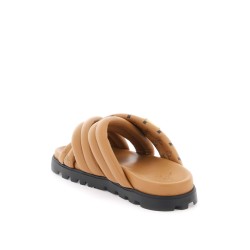 leather monogram sandals with