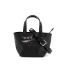 mini leather tote bag with punch detailing