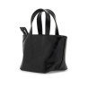 mini leather tote bag with punch detailing