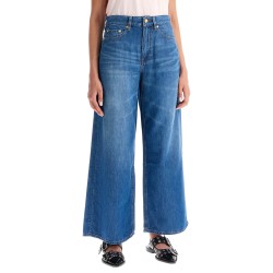 lightweight denim wide leg jeans