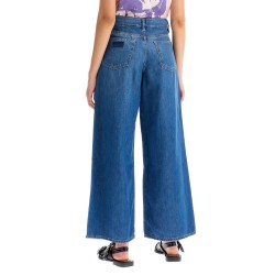 lightweight denim wide leg jeans