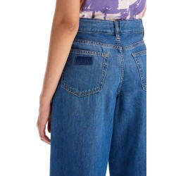 lightweight denim wide leg jeans