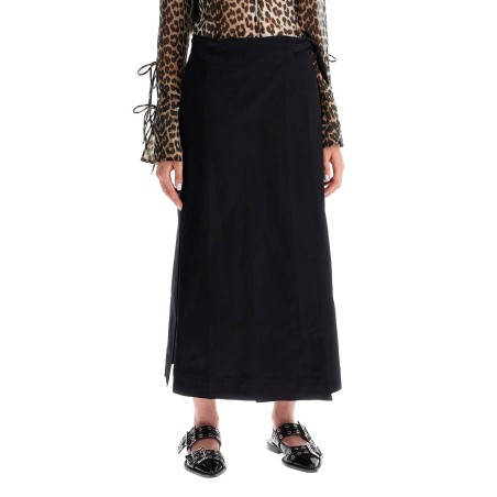 long wrap skirt with pockets