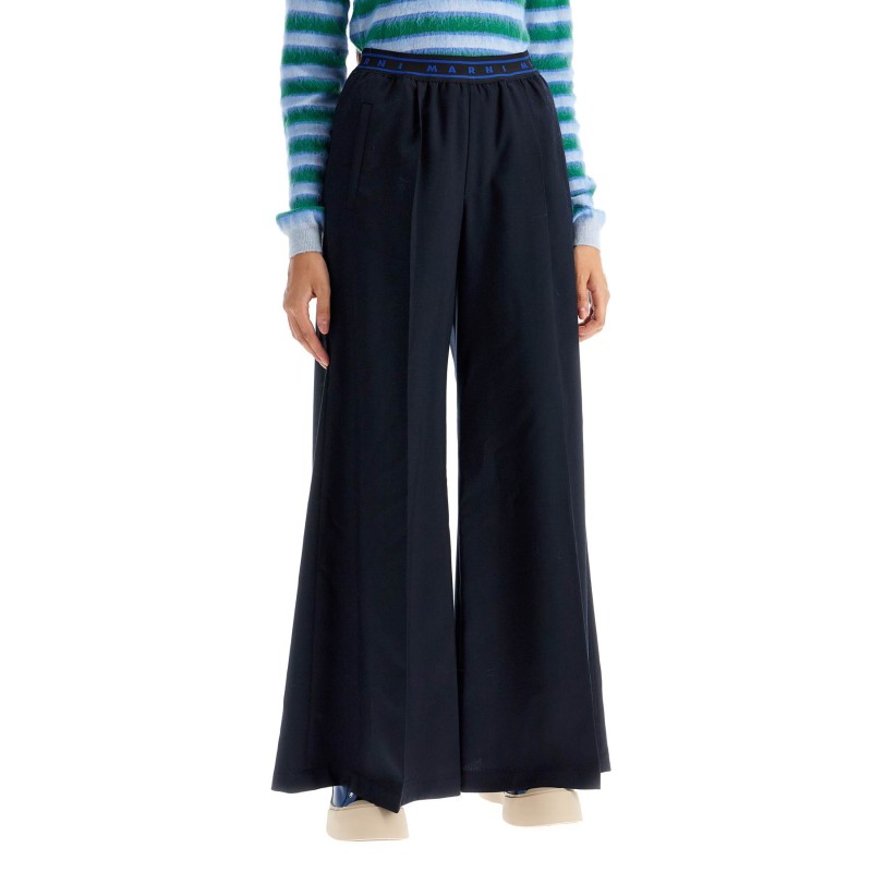 tropical wool palazzo pants for