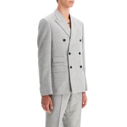 double-breasted wool blend blazer