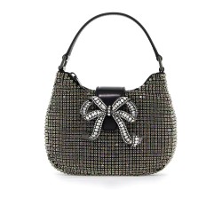 mini crescent bow bag with crystals