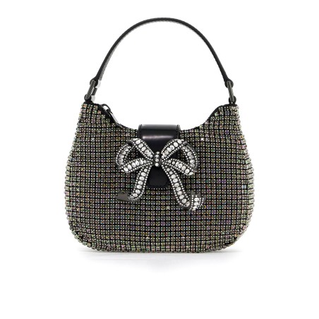 mini crescent bow bag with crystals