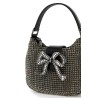 mini crescent bow bag with crystals