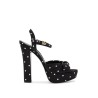 "keira polka dot satin platform sandals