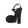 "keira polka dot satin platform sandals