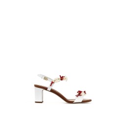 "nappa sandals with coral embellishments