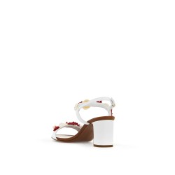 "nappa sandals with coral embellishments