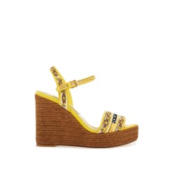 maiolica embroidered wedge sandals