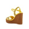 maiolica embroidered wedge sandals