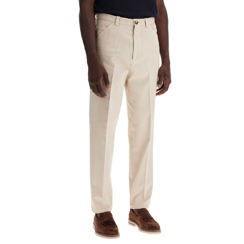 twill gabardine trousers with garment