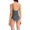 one-piece swimsuit with square neckline