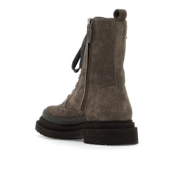 suede boots with decorative buckle