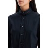 high-neck blouse with monile embellishment