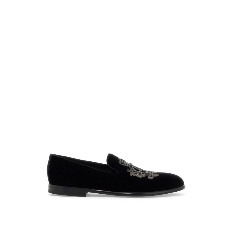 embroidered velvet loafers