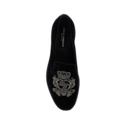 embroidered velvet loafers