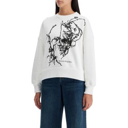 boxy cherry blossom skull sweat