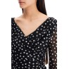 polka dot draped top with