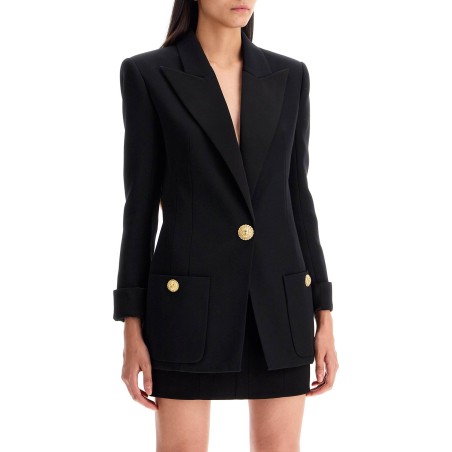 one-button jacket with lapels