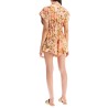 short floral linen jumpsuit for women