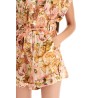 short floral linen jumpsuit for women