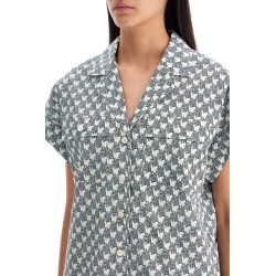 printed poplin camp shirt