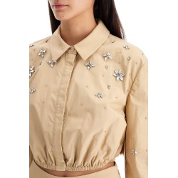 'cropped shirt with crystals'