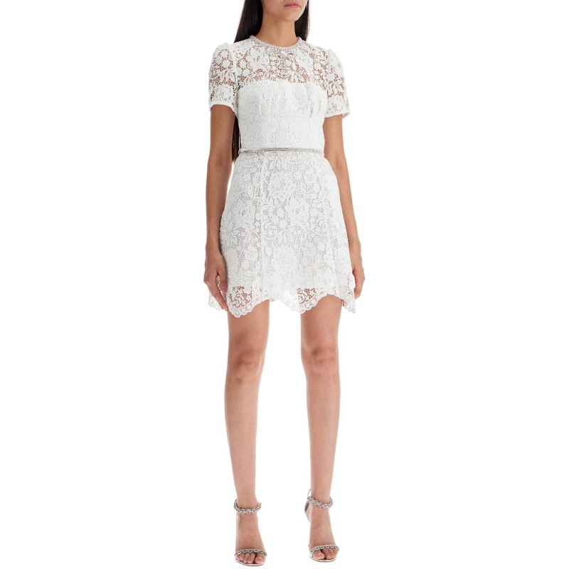 short floral lace sheath dress